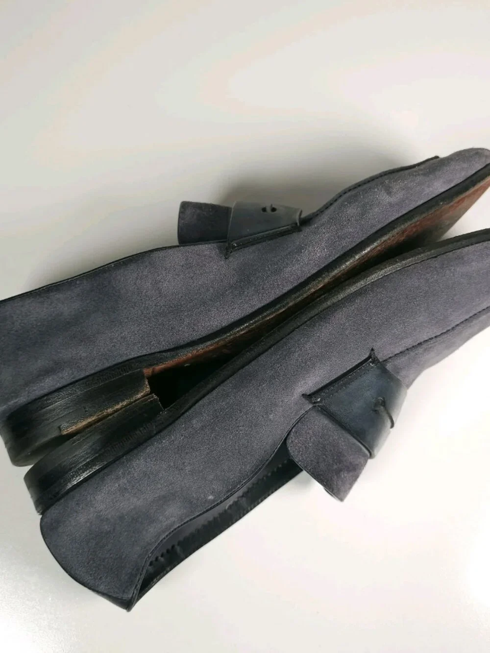 ERMENEGILDO ZEGNA Asola Loafers Blue Suede Soft Leather Size US 8
